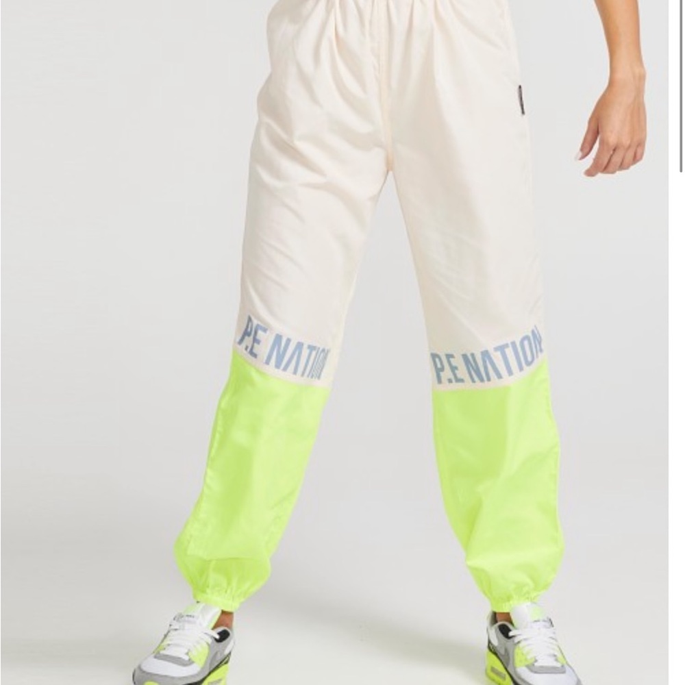 PE NATION First Position Trackpant Pearled Ivory Grey worn once size small